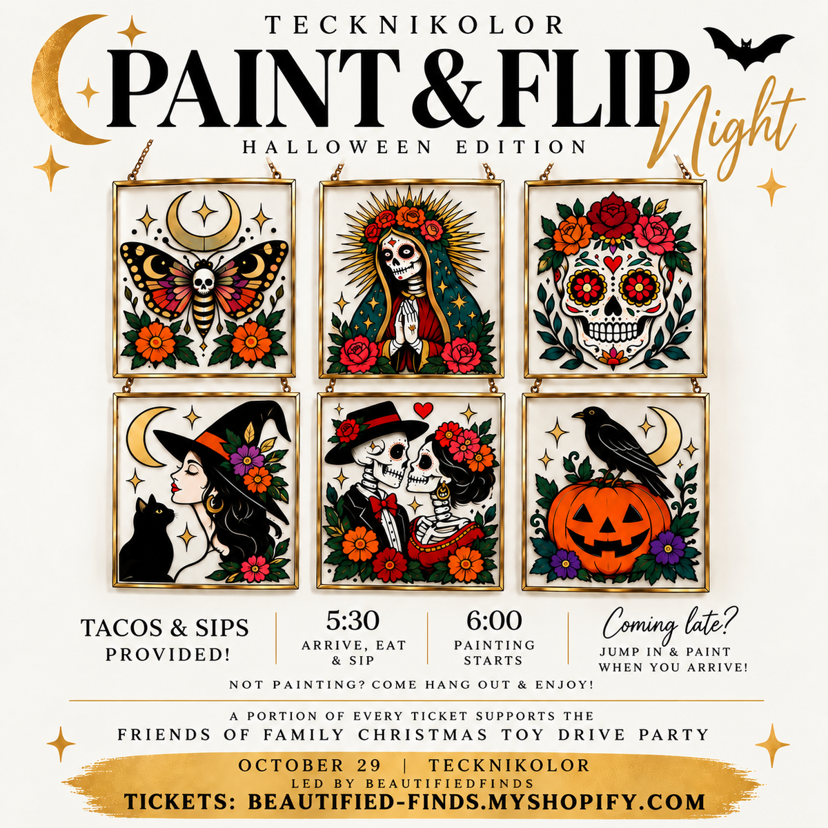 Halloween Paint, Gold Leaf Flip’n Fun! - Teknikolor, Fairfield 10/29