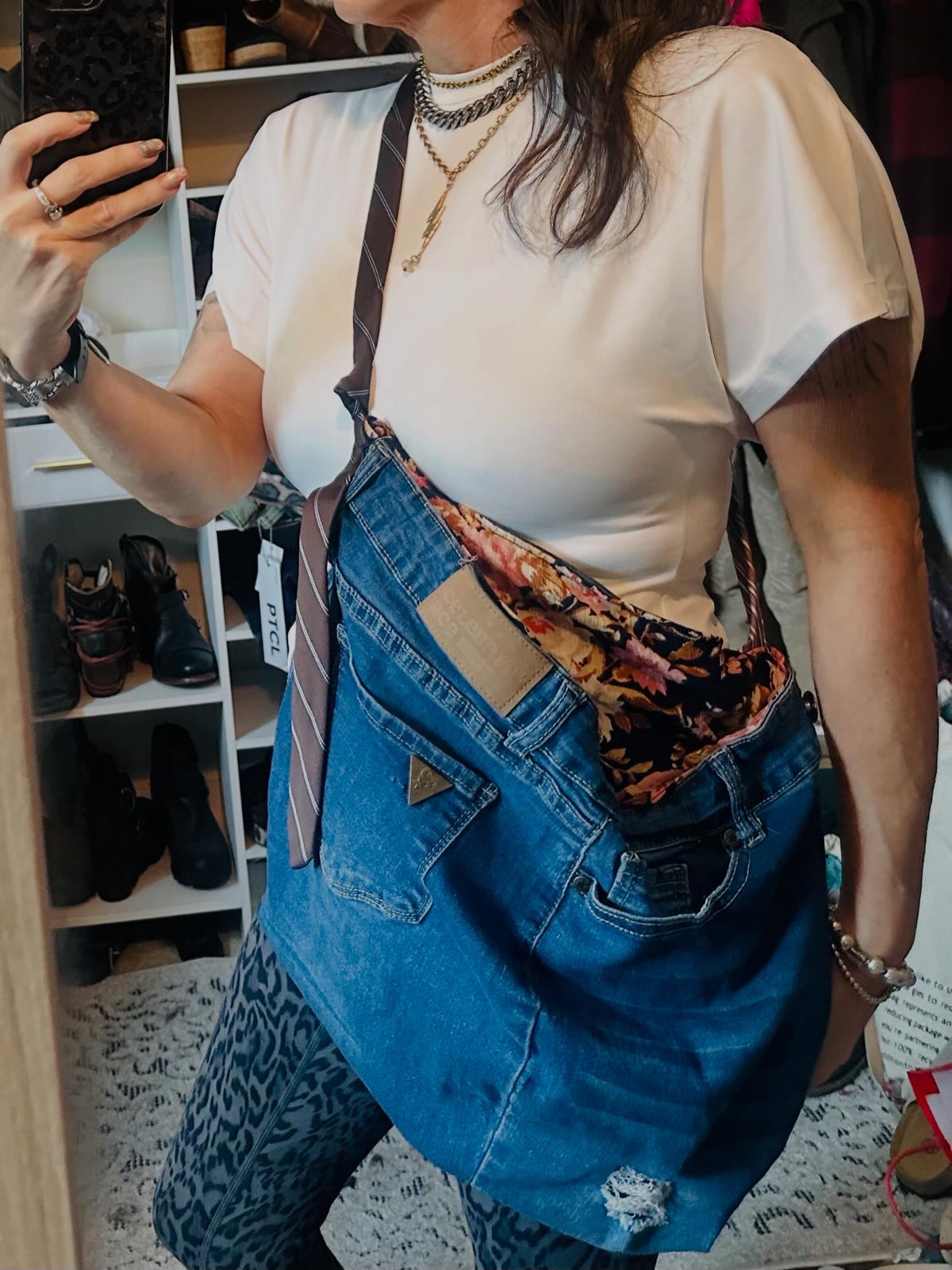 Beautified T-shirt Jeans Tote Bag